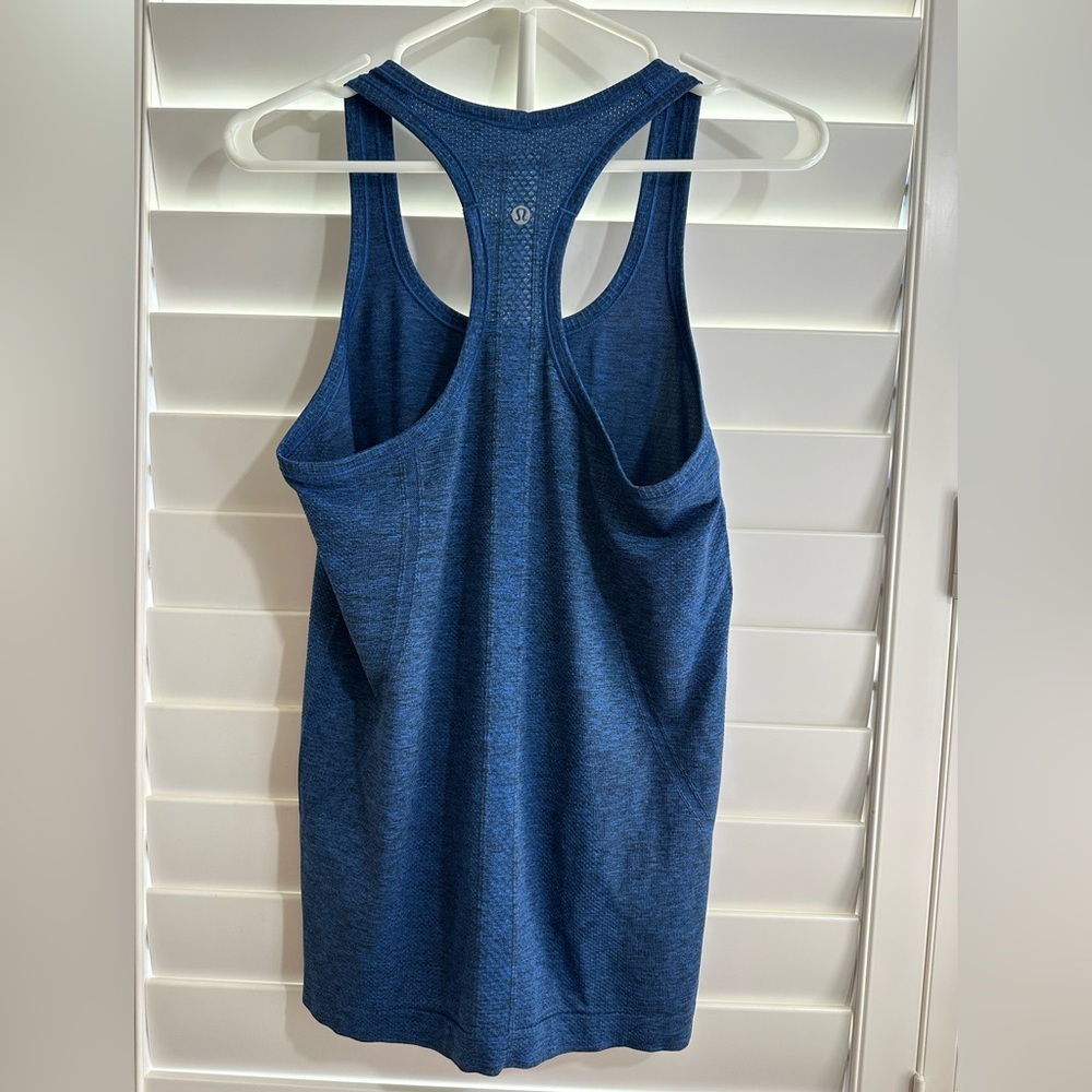 Women’s Blue Racerback Tank Top - Picture 2 of 3